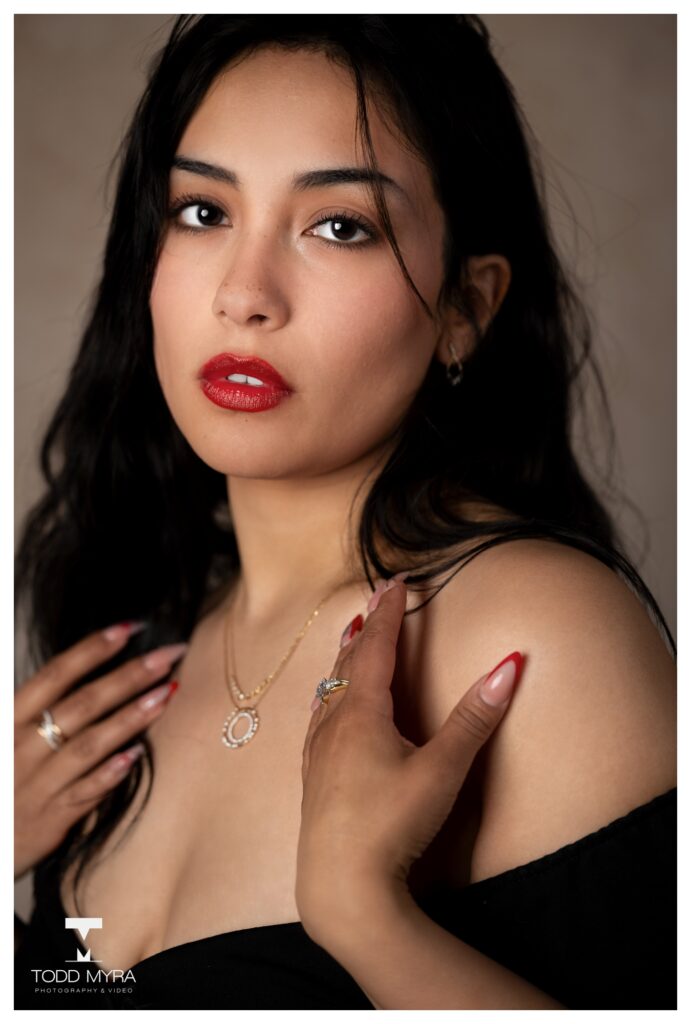 Hunter Dress Wine Jewelry Model St Cloud Photography 2